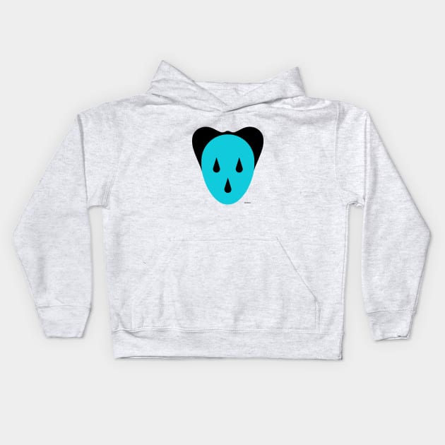 Mouse Head Blue /  Black Kids Hoodie by patrou